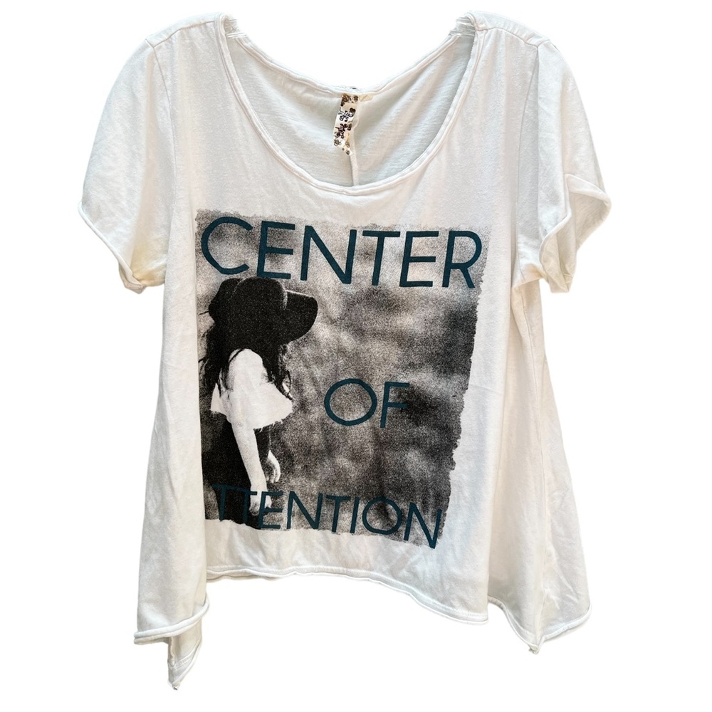 Only Sky Center of Attention White T Shirt Large